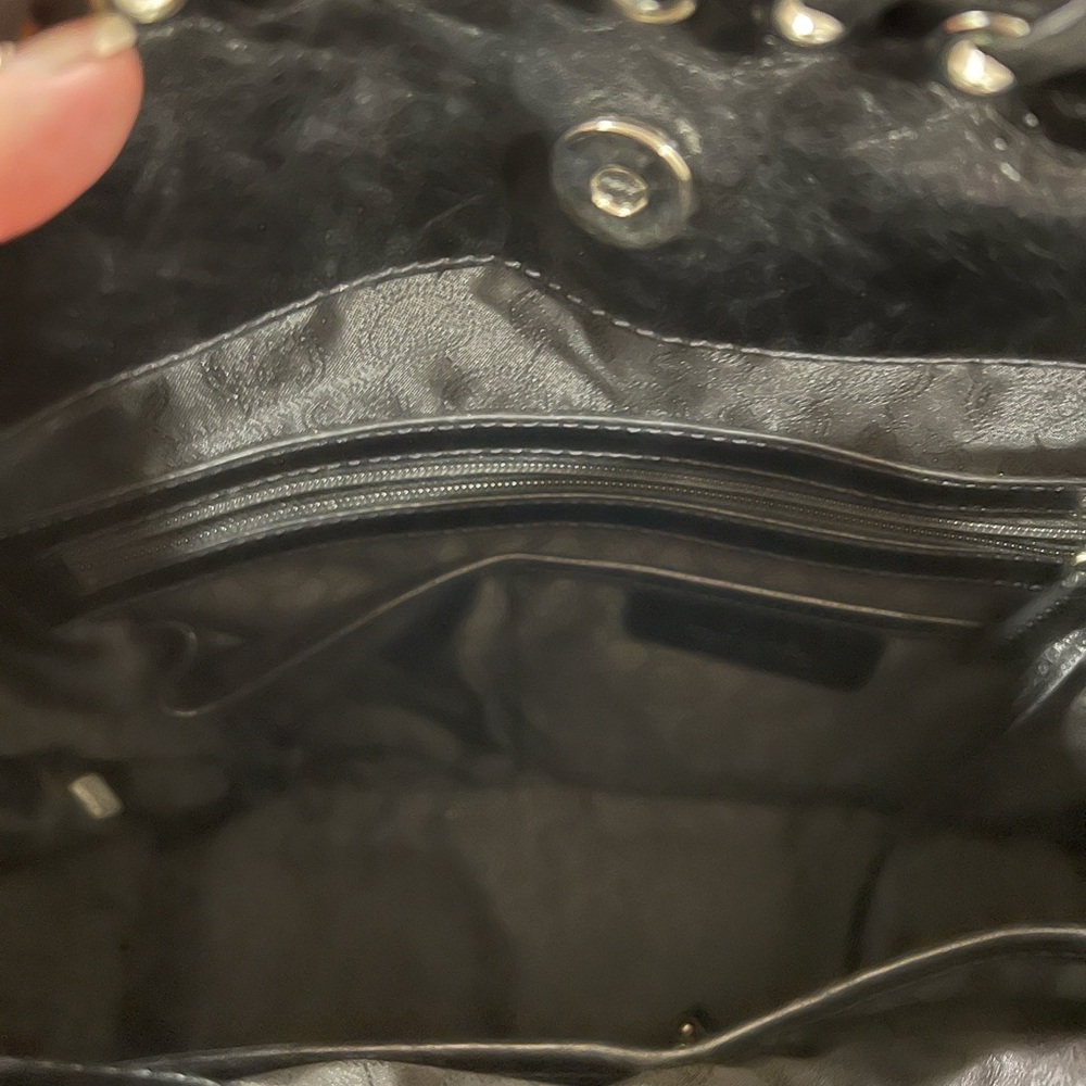 Michael Kors Black Quilted Shoulder Bag with Silver Accents - Picture 7 of 9